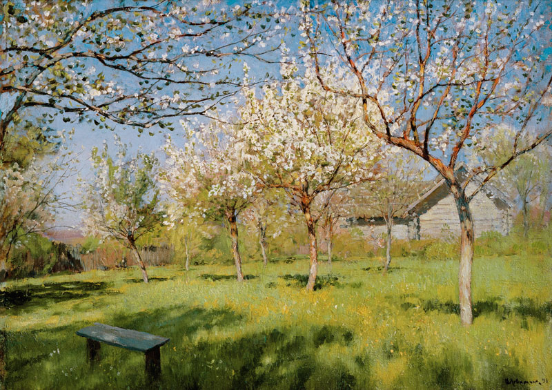 Apple trees blooming od Isaak Iljitsch Lewitan