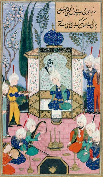 Ms B-284 Fol.33b The Court of the Sultan, illustration from 'The Divan of Sultan Husayn Bayqara' od Islamic School