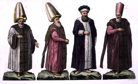 Grand Visir, Caim-Mecam, Reis-Efendi and Khodjakian, plate 15 from Part III, Volume I of 'The Histor od Scuola pittorica italiana