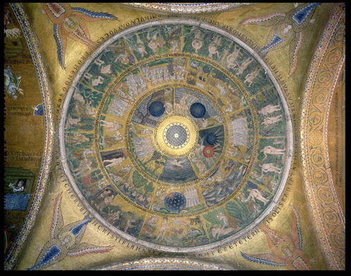 The Creation of the World, from the Genesis Cupola in the atrium (mosaic) od Italian School, (13th century)