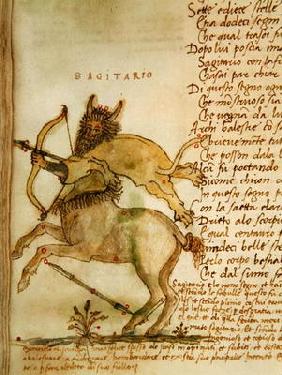 Ms Ital 483 P.4.7 f.157v Sagittarius, from the 'Dittamondo' by Fazio degli Uberti (vellum)