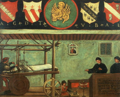 Sign of the Venetian Weavers' Guild (panel) od Italian School, (18th century)