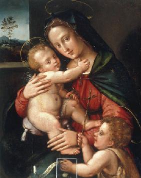 Mary w.Child & Boy John / Paint./ C16th