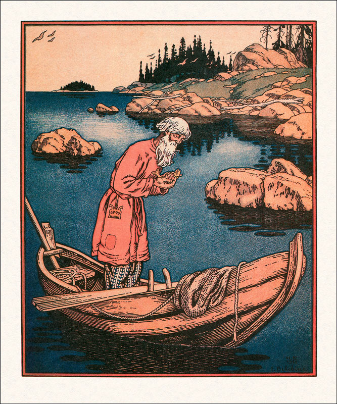 Illustration to the The Tale of the Fisherman and the Fish od Ivan Jakovlevich Bilibin