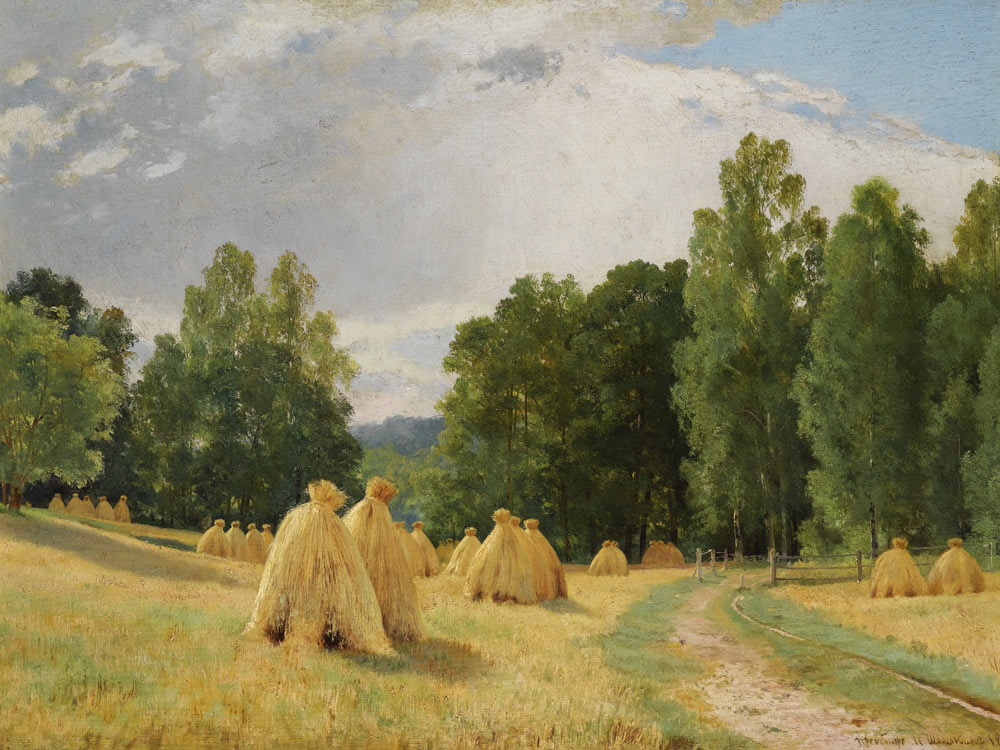 Haystacks, Preobrazhenskoe od Iwan Iwanowitsch Schischkin