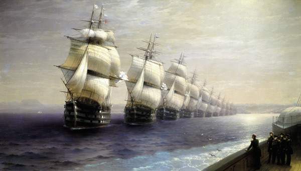 The Parade of Ships in 1849 od Iwan Konstantinowitsch Aiwasowski