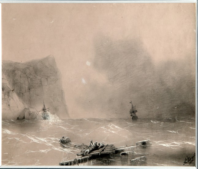 The disaster of the British fleet off the coast of Balaclava on November 14th, 1854 od Iwan Konstantinowitsch Aiwasowski