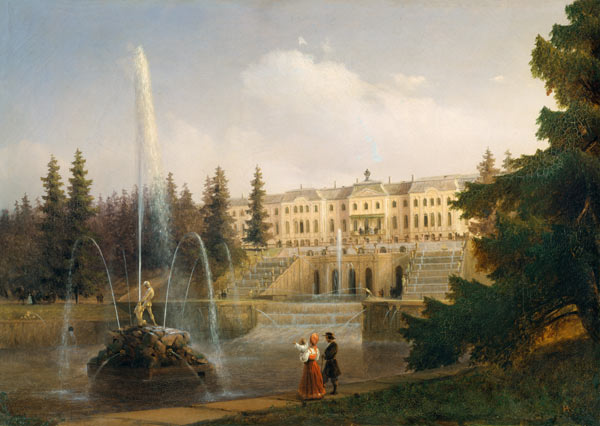 Peterhof,Castle,Great Cascade, Aiwasowski od Iwan Konstantinowitsch Aiwasowski