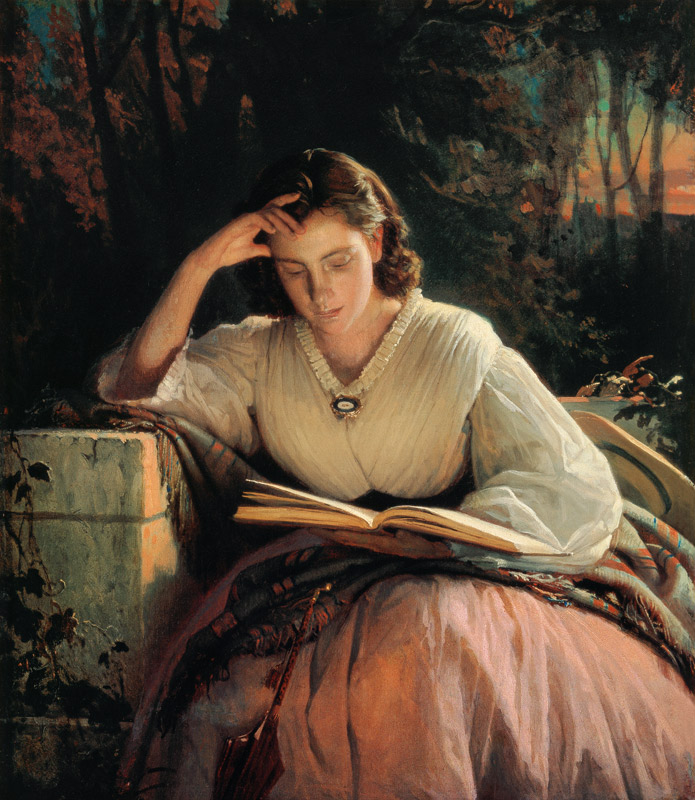 Reading (Portrait of the artist's wife) od Iwan Nikolajewitsch Kramskoi