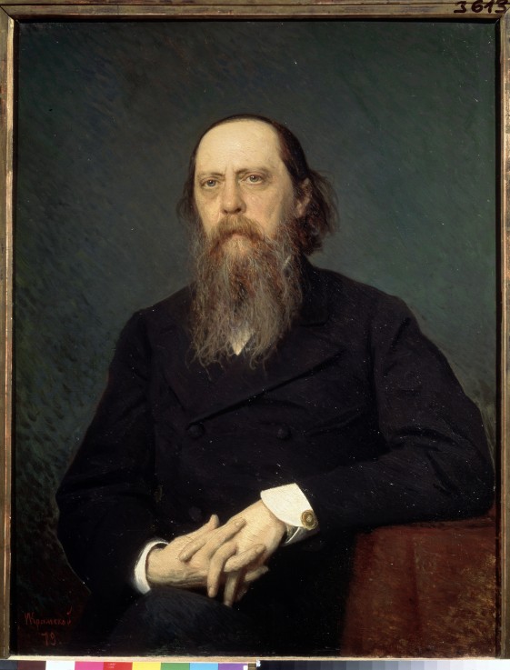 Portrait of the author Mikhail Saltykov-Shchedrin (1826-1889) od Iwan Nikolajewitsch Kramskoi