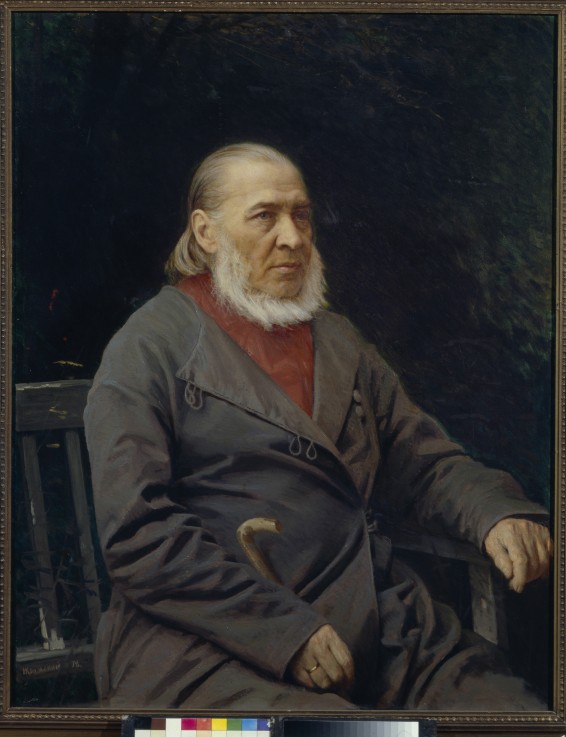 Portrait of the author Sergei T. Aksakov (1791-1859) od Iwan Nikolajewitsch Kramskoi