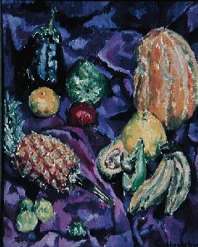 Fruit and Vegetables, Haiti, 1961 (oil on board) 