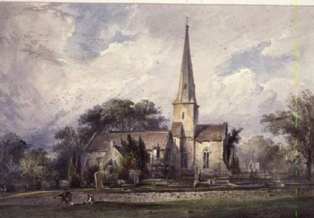 View from the South-east of a Church and a Churchyard od J. Colson
