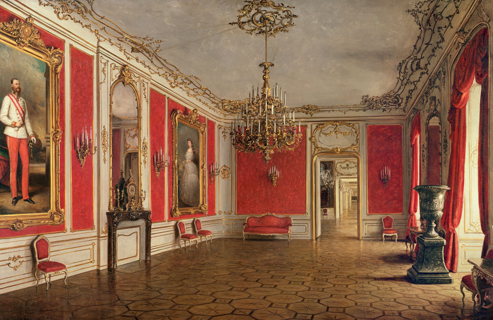 The Reception Room of the Hofburg Palace, Vienna od J. Jaunbersin