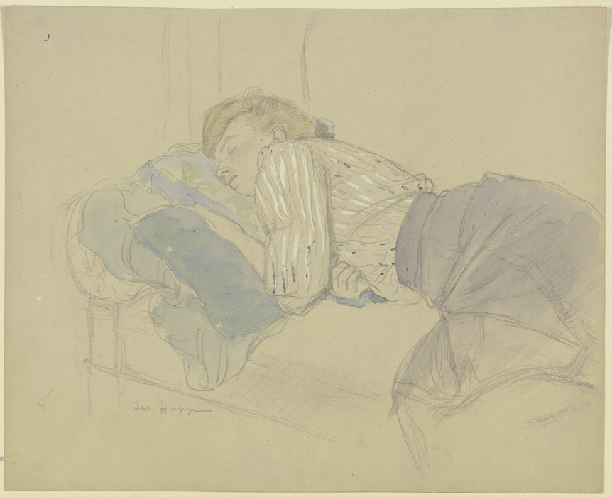 Sleeping young woman od Jacob Happ
