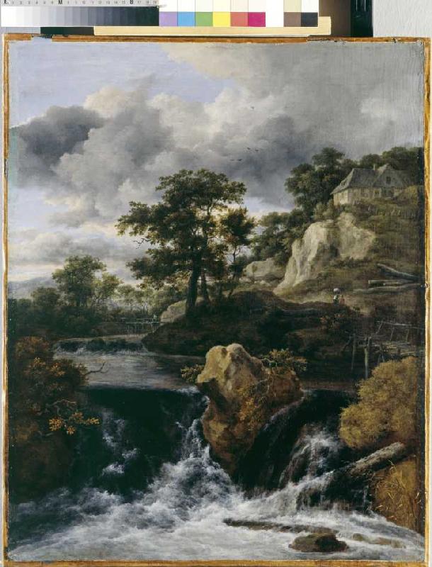 Hügellandschaft mit Wasserfall od Jacob Isaacksz van Ruisdael