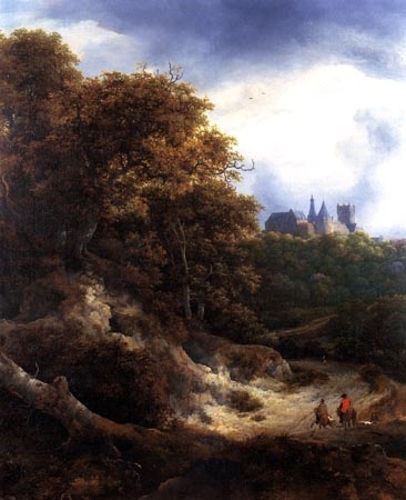 Landscape with castle Bentheim od Jacob Isaacksz van Ruisdael