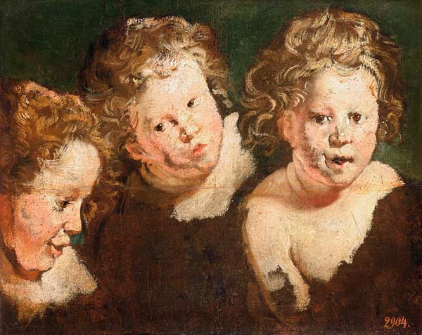 Three Childrens Heads od Jacob Jordaens