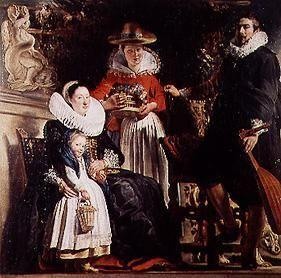 The family Jordaens in the garden