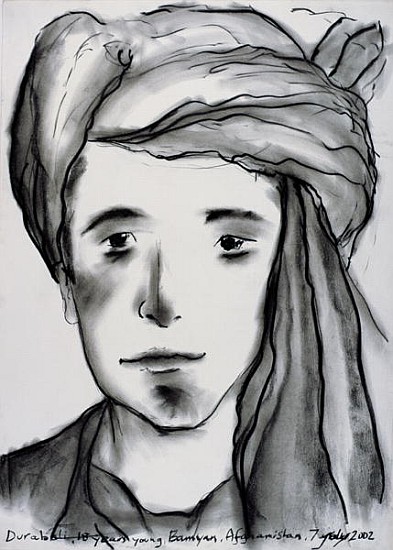 Durabali, 18 years Young, Bamyan, Afghanistan, 2002 (charcoal on paper)  od Jacob  Sutton