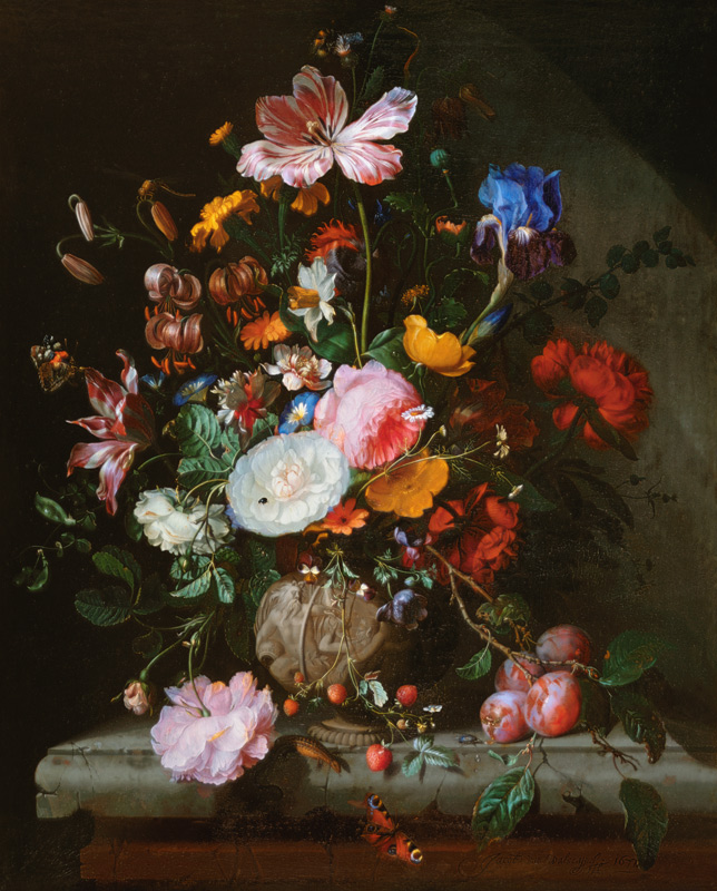 Still Life with Bouquet of Flowers od Jacob van Walscapelle