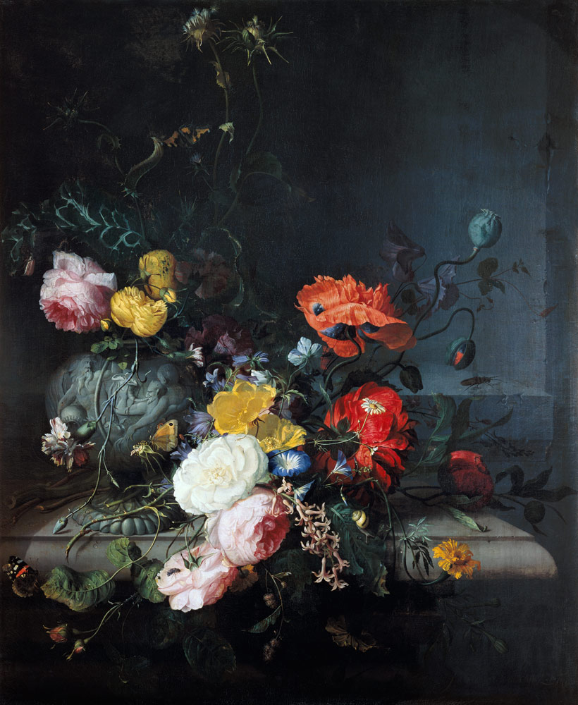 Still Life with Flowers and Insects od Jacob van Walscapelle