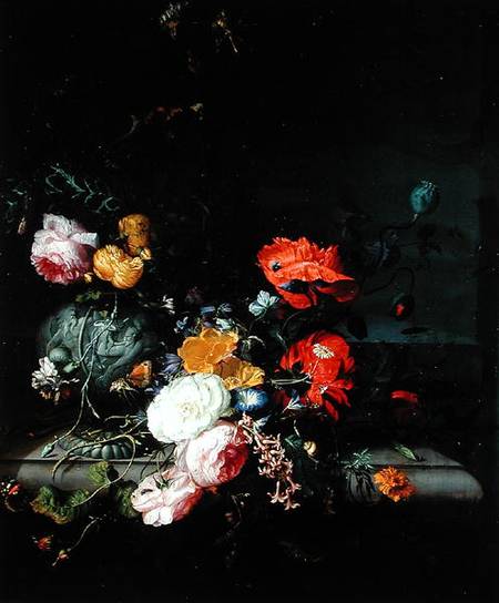 Still Life with Flowers and Insects od Jacob van Walscapelle