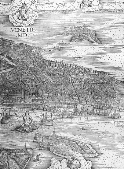 Grande Pianta Prospettica - Venice, c.1500 (middle section) od Jacopo de Barbari