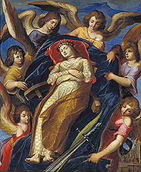 Die Hl. Katharina wird von Engeln getragen. od Jacopo Ligozzi