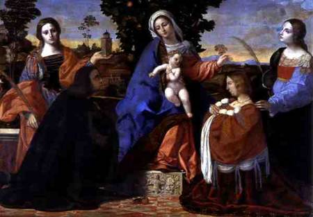 Sacred Conversation with Saints Barbara and Justina od Jacopo Palma