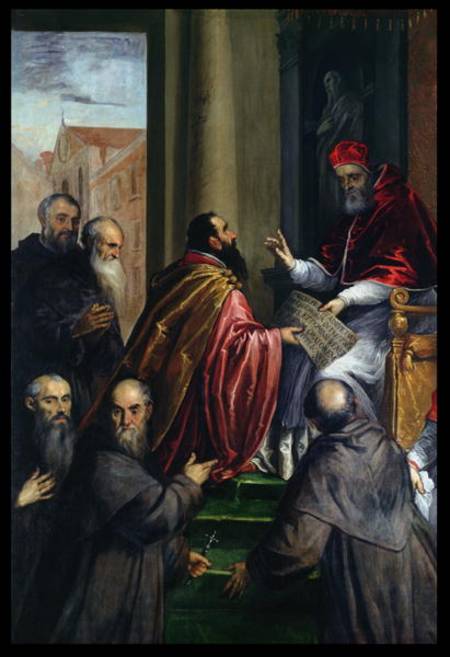 Pope Paul IV Handing over a Statute od Jacopo Palma il Giovane