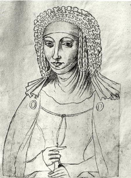 Ms.266 fol.53 Marguerite de France (1310-82), from 'Recueil d'Arras' od Jacques Le Boucq