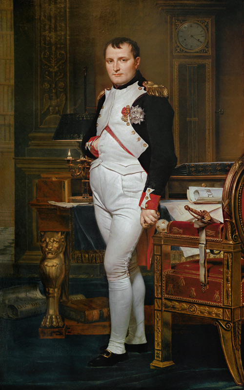 Napoleon Bonaparte (1769-1821) in his Study at the Tuileries od Jacques Louis David