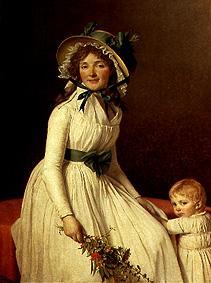 Portrait of the madam Sérizat with her son od Jacques Louis David