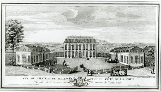 View of the Courtyard Facade of the Bellevue Castle, c.1750 od Jacques Rigaud