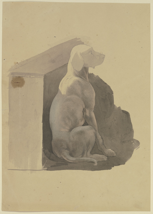 Dog in front of its hut od Jakob Becker