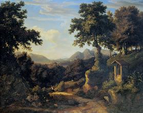 Italian landscape with wayside shrine