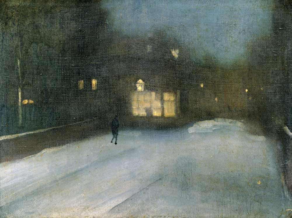 Nocturne in Grey and Gold: Chelsea Snow od James Abbott McNeill Whistler