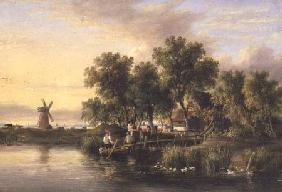 A Sunlit Norfolk River landscape