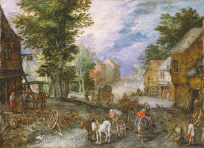 Dorflandscahft mit Schmiede od Jan Brueghel d. Ä.