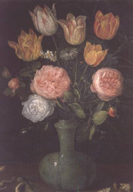 Vase of Flowers with Diamonds on the Table od Jan Brueghel d. Ä.