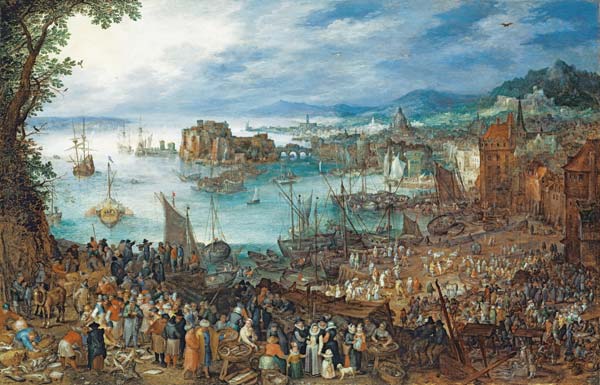 Jan Bruegel t.E./ Great Fish Market/1603 od Jan Brueghel d. J.