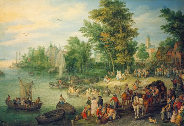 J.Brueghel t.E. / Landing-stage / 1615 od Jan Brueghel d. J.