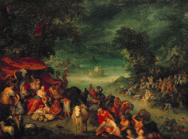 The Flood with Noah s Ark/Brueghel/1601 od Jan Brueghel d. J.