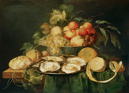 Quiet life with fruits and oysters od Jan Davidsz de Heem