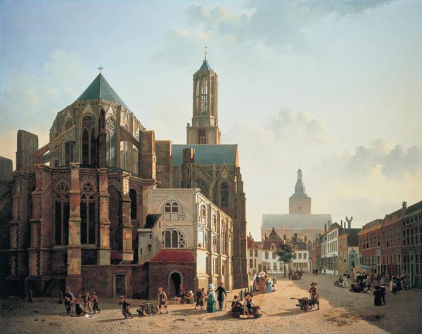 View of the choir and tower of Utrecht Cathedral od Jan Hendrik Verheyen