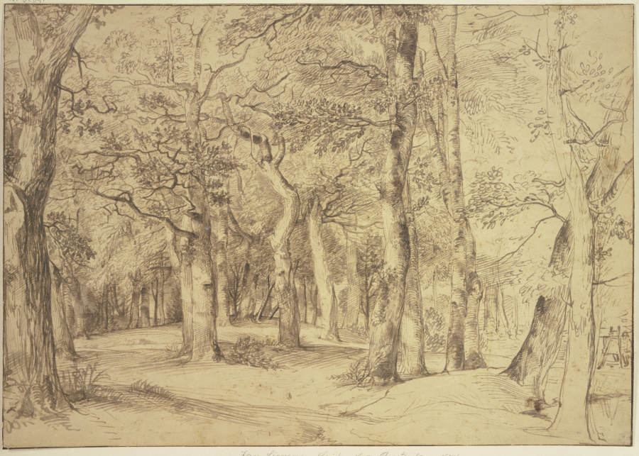 Das Innere eines Waldes, rechts sitzt ein Maler an der Staffelei od Jan Lievens