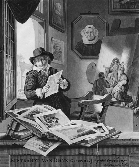 Rembrandt in his studio od Jan Stolker