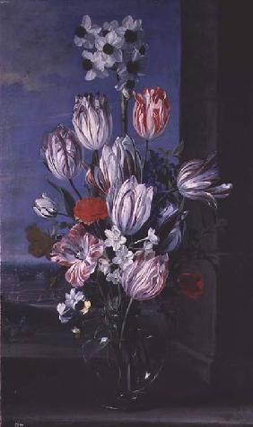 Flowers in a Crystal Vase