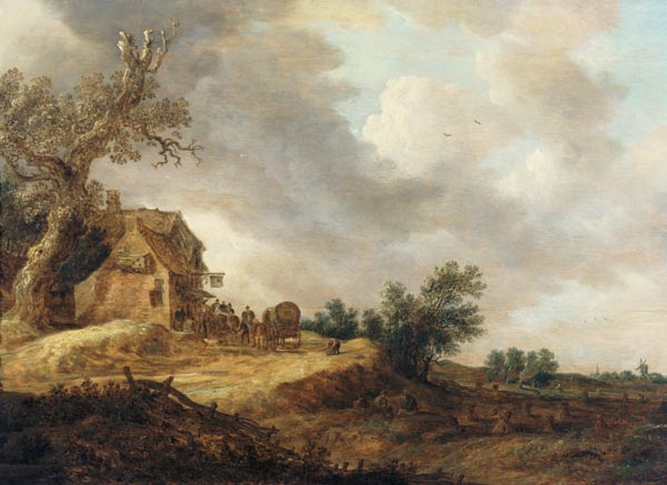 Landscape with Figures Outside an Inn od Jan van Goyen